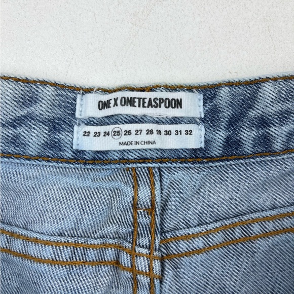 one x one teaspoon Chargers distressed denim cutoff jean shorts - Picture 7 of 11